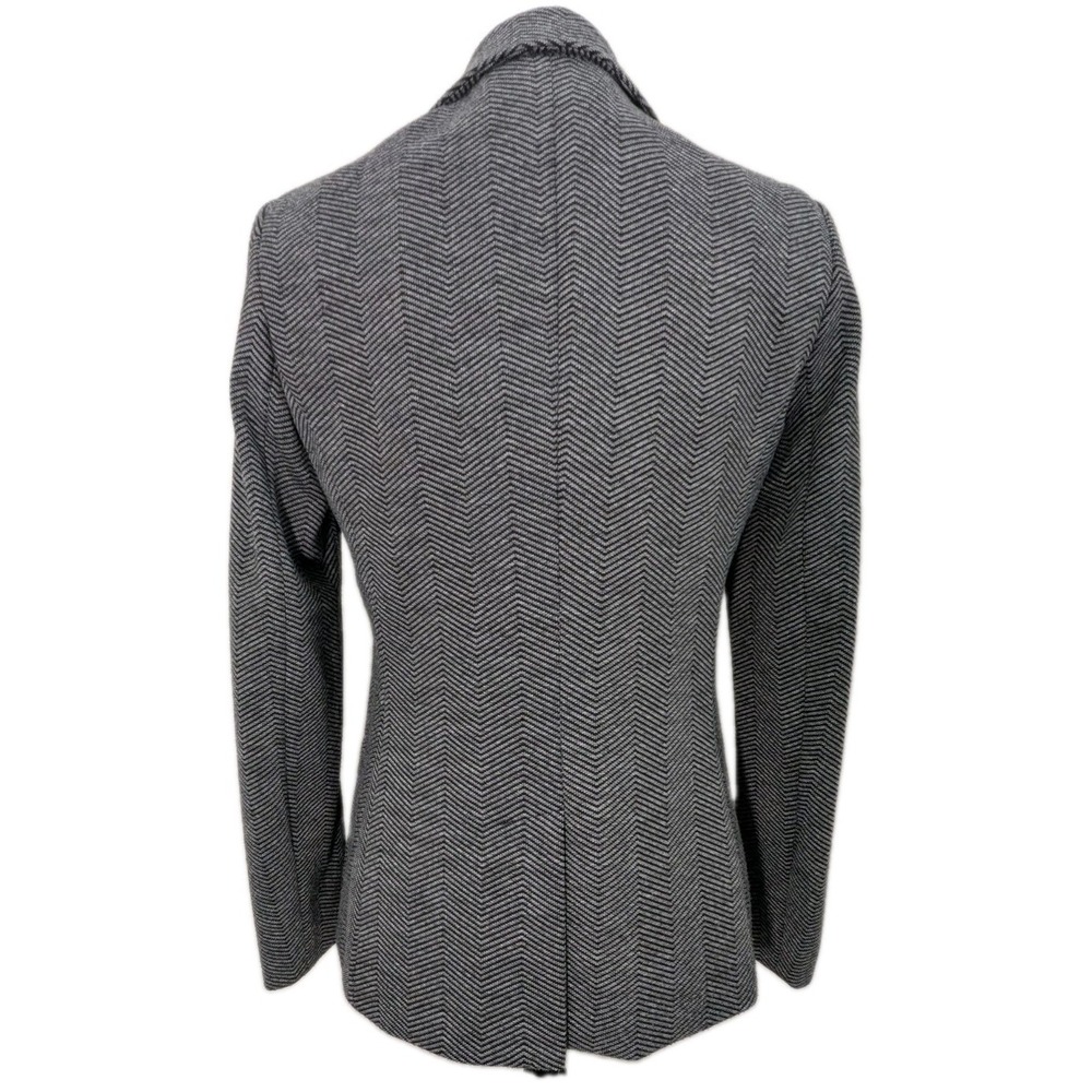 Magaschoni Gray And Black Herringbone Single Button Blazer Women's Size Small - Picture 3 of 7